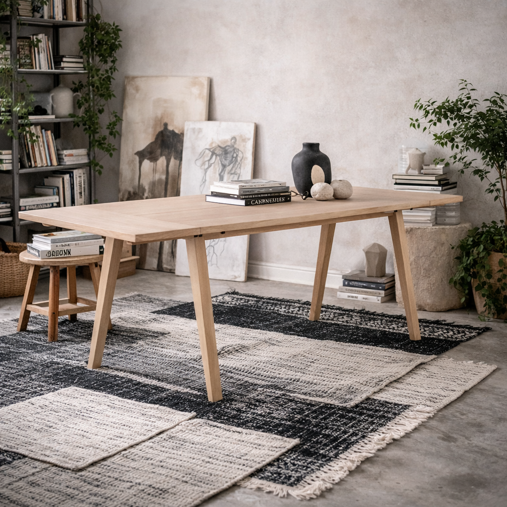 Jyvaskyla 200cm 6 Seater White Oak Wood Rectangle Dining Table