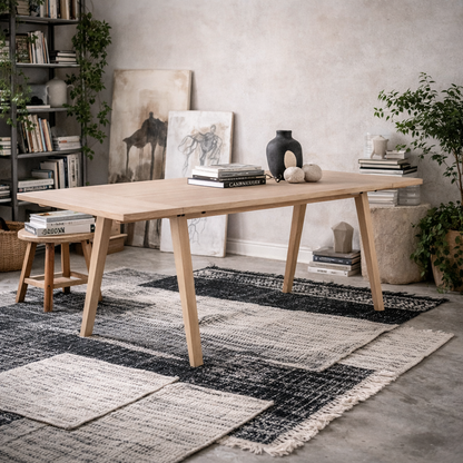 Jyvaskyla 200cm 6 Seater White Oak Wood Rectangle Dining Table