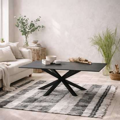 Perth Black Ceramic Rectangular Coffee Table