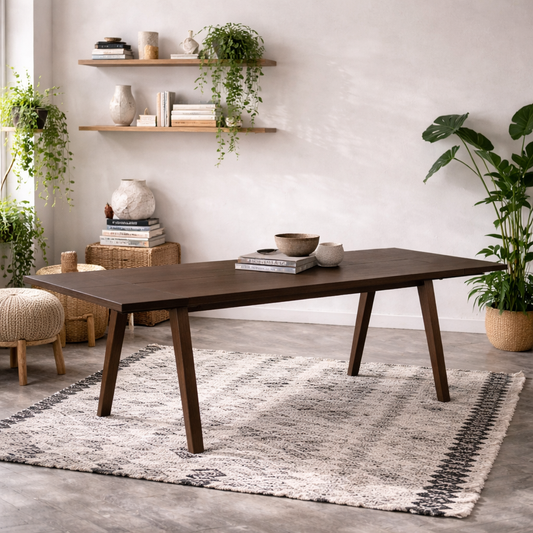 Jyvaskyla 286cm 8 Seater Dark Oak Wood Rectangle Extendable Dining Table