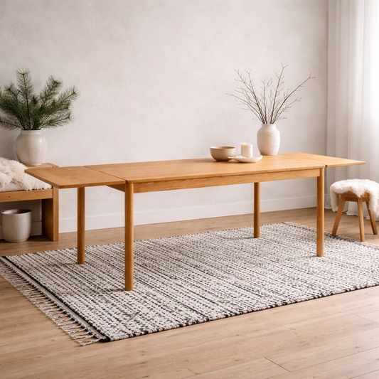 Oxford 10 Seater Oak Wood Extendable Dining Table