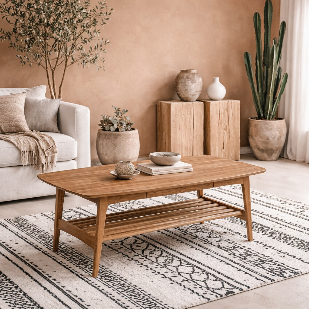 Featherwood Natural Oak Wood Coffee Table