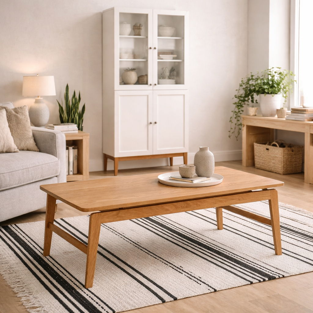 Meadowrest Rectangular Oak Wood Coffee Table