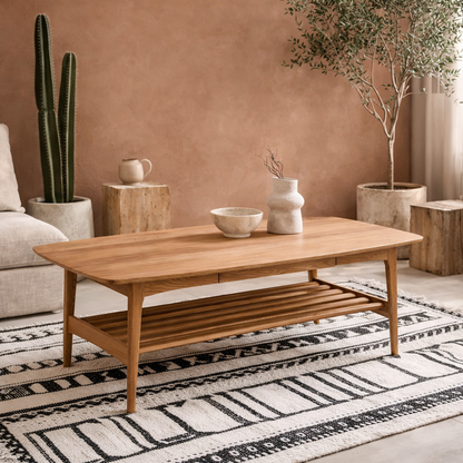 Featherwood Natural Oak Wood Coffee Table