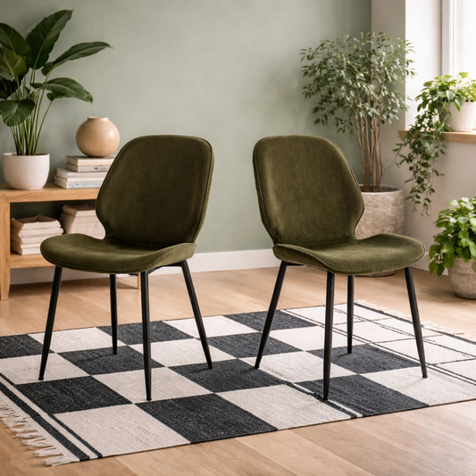 Set of 4 Larkwood Olive Green Dining Chairs