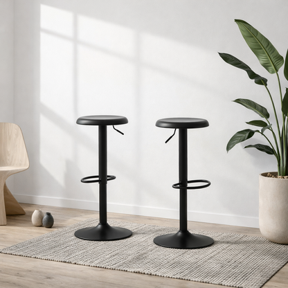 Set of 2 Cloverstone Black Swivel Bar Stools