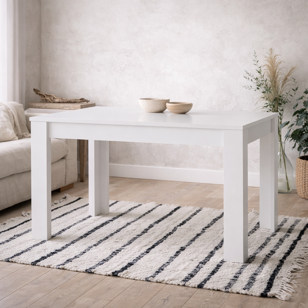 Hemingway 180cm White Wooden Extending Dining Table