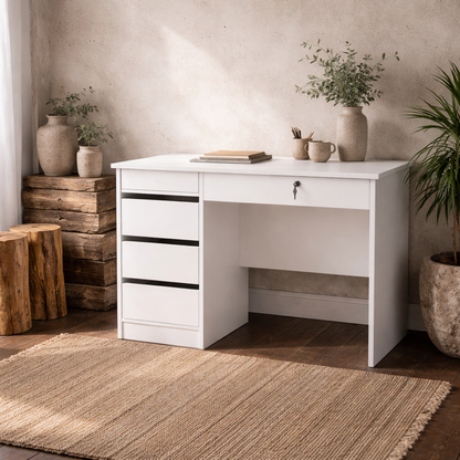 Billabong White Wooden 4 Drawer Desk