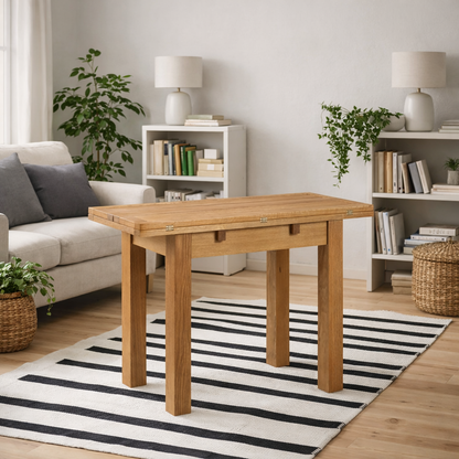 Helsingor Natural Oak Effect Extendable Dining Table