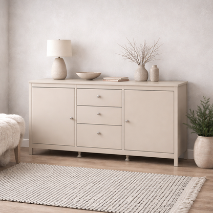 Gossmere Natural Cashmere Sideboard 3 Drawers 2 Doors