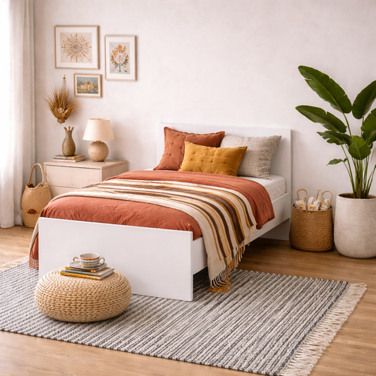 Budapest 3ft Single White Wooden Bed Frame