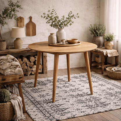 Debrecen Solid Oak Wood Round Dining Table