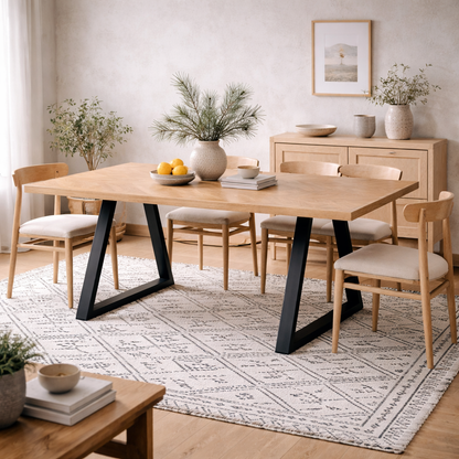 Balbriggan Natural / Black Dining Table