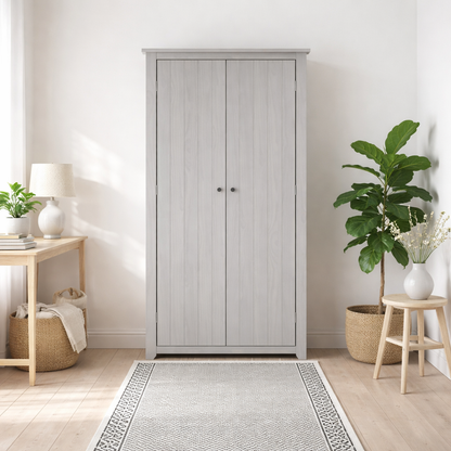 Tralee Grey Wooden 2 Door Wardrobe