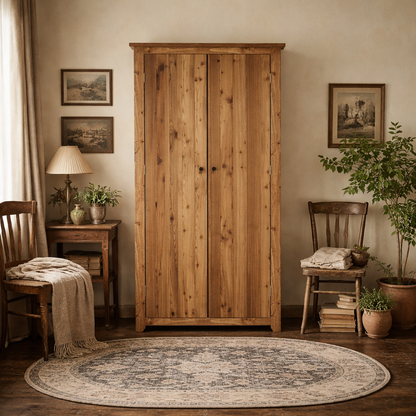 Tralee Brown Wood Double Door Wardrobe