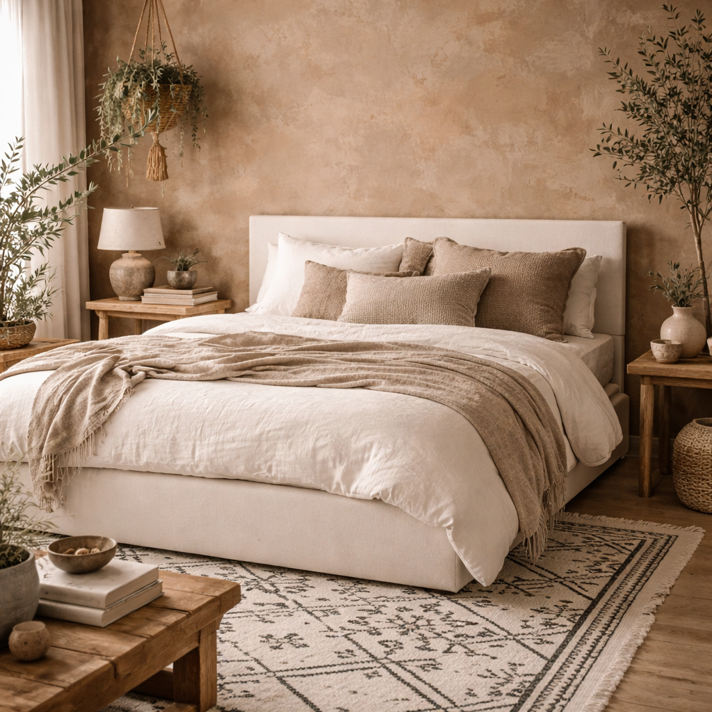 Portarlington Upholstered Ivory Twill 5ft King Size Bed with Headboard