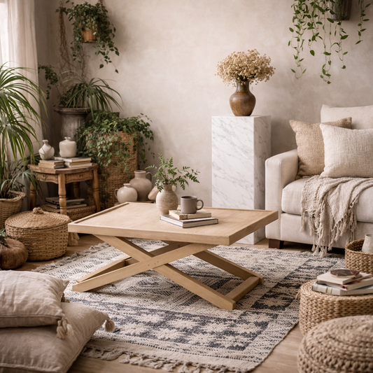 Enniscorthy Small Blonde Coffee Table X Frame