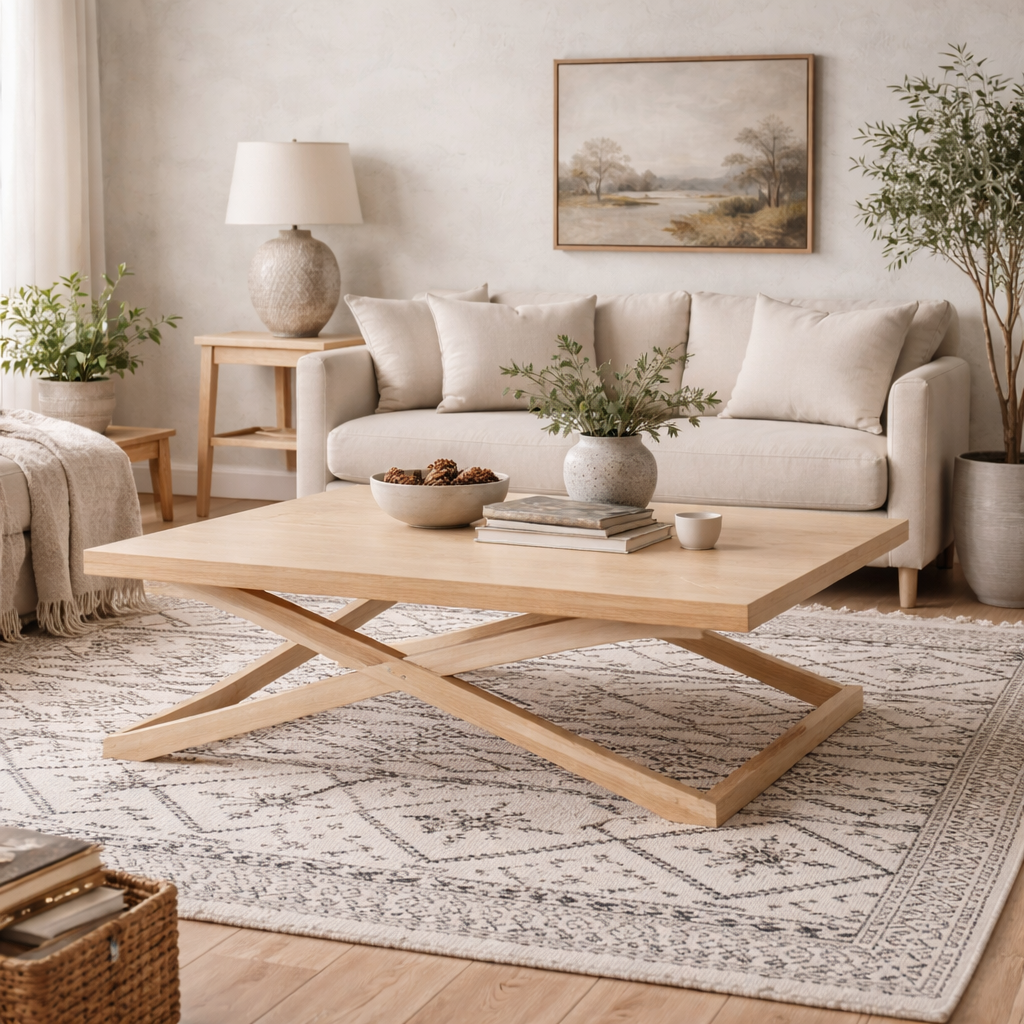 Enniscorthy Large Blonde Coffee Table X Frame