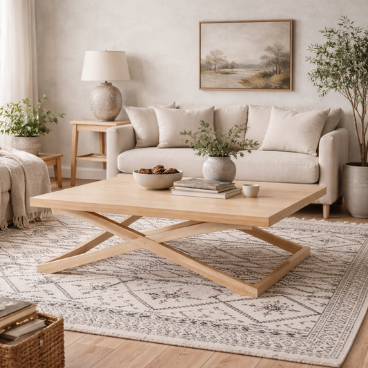 Enniscorthy Large Blonde Coffee Table X Frame