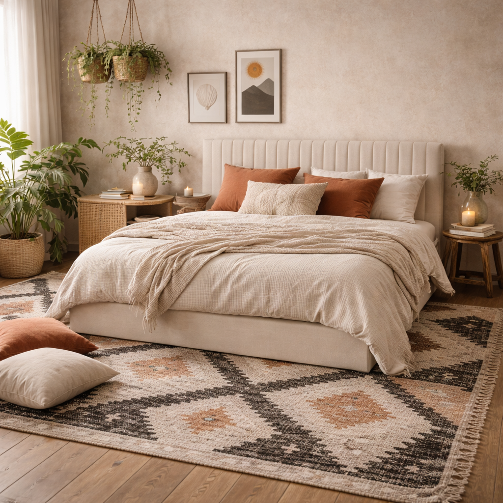 Dublin Cream Upholstered 6ft Super King Size Ottoman Bed with Tall Ribbed Headboard