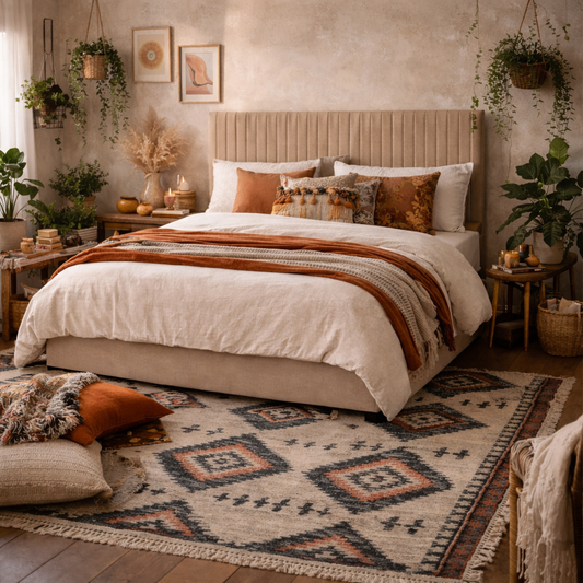Dublin Taupe Upholstered 6ft Super King Size Ottoman Bed with Tall Ribbed Headboard