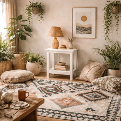 Enroute White Wooden Side Table Bottom Shelf