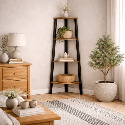 Maynooth Maynooth Industrial Wood and Metal Corner Unit 4 Shelves