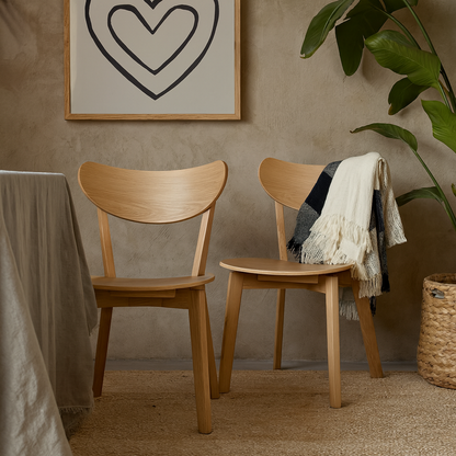 Set of 2 Saffron Natural Oak Effect Dining Chairs