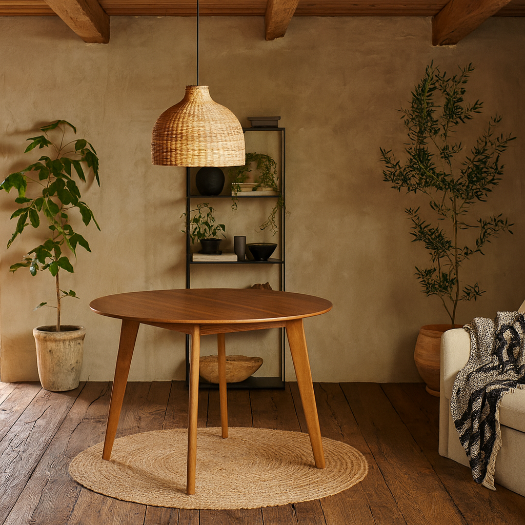 Saffron Small Walnut Wood Effect Round Dining Table