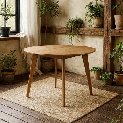 Saffron Small Walnut Wood Effect Round Dining Table
