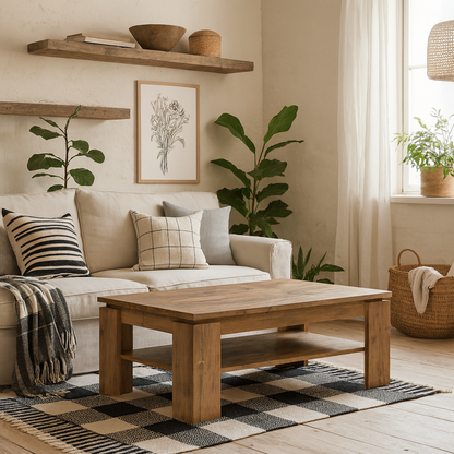 Juniper Large Coffee Table Chestnut and Matera Grey Wood