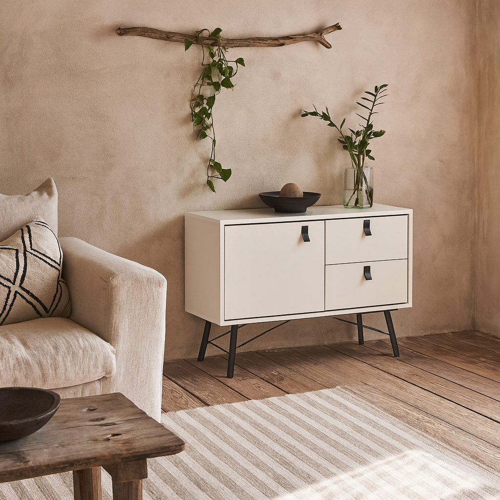 Juno White Sideboard 1 Door 2 Drawers