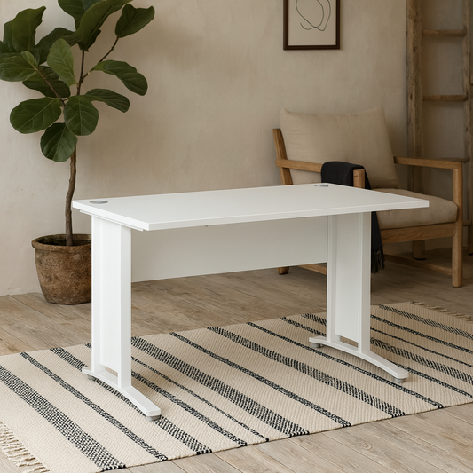 Dris White 120cm Office Desk 120cm