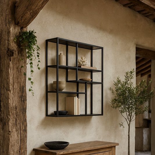 El Paso Black Metal Wall Shelf 3 Shelves