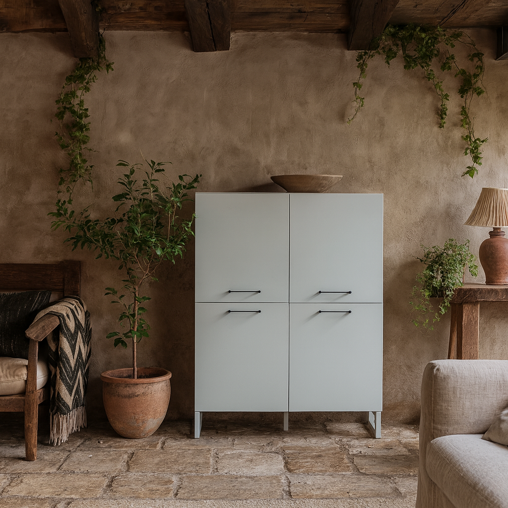 Onyx Light Grey 4 Door Storage Cabinet