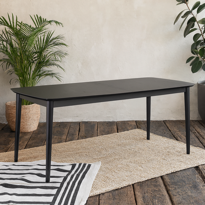 Novi Sad Black Wooden Rectangular Extending Dining Table