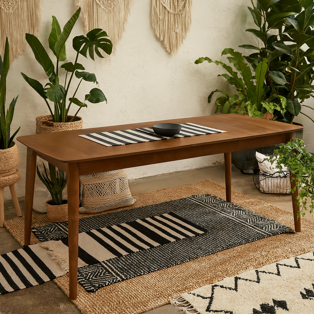 Novi Sad Walnut Wood Effect Rectangular Extending Dining Table