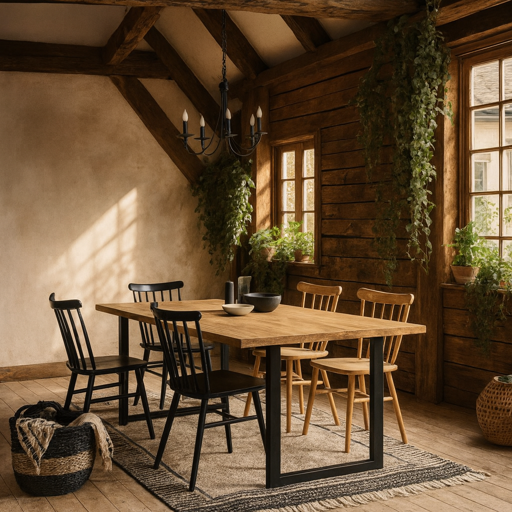 Hanover Natural Oak Effect Wood Dining Table