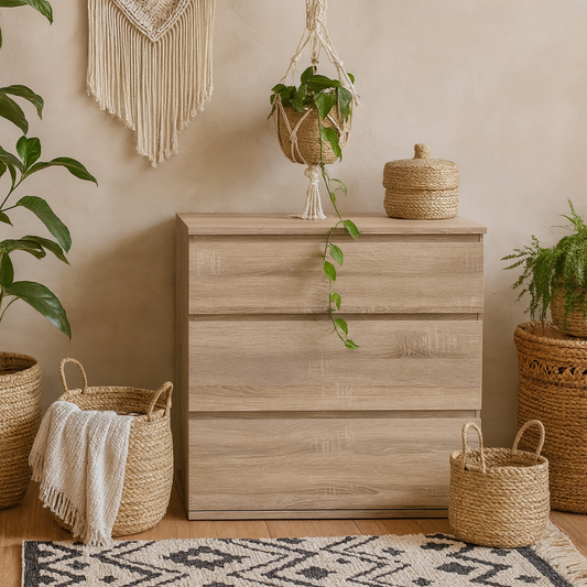 Copenhagen Natural Oak Effect Chest 3 Drawers