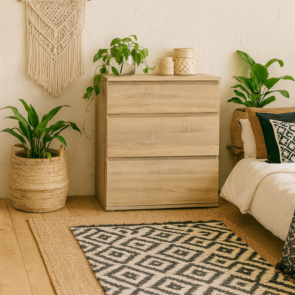 Copenhagen Natural Oak Effect Chest 3 Drawers