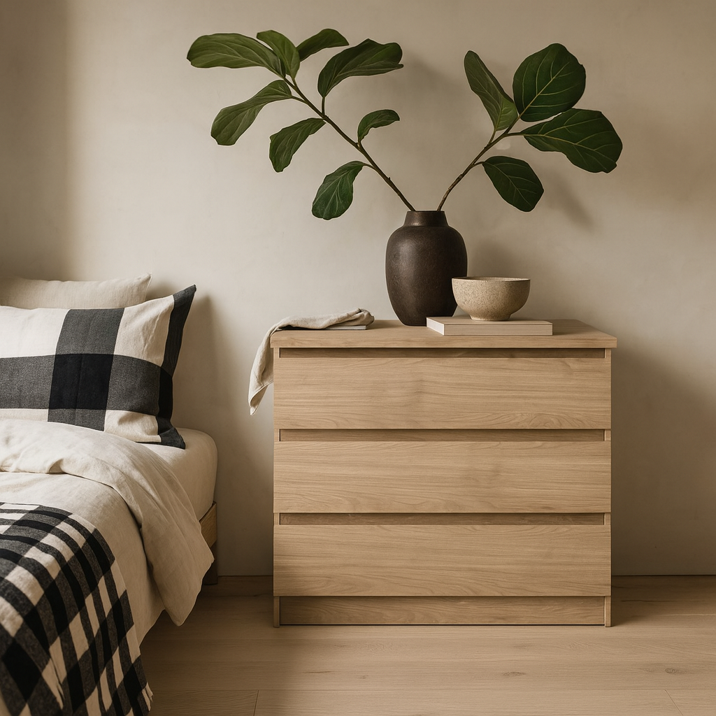 Budapest Natural Oak Effect Wooden Storage Chest 3 Drawers