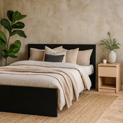 Budapest 4ft6 Double Black Wooden Bed Frame