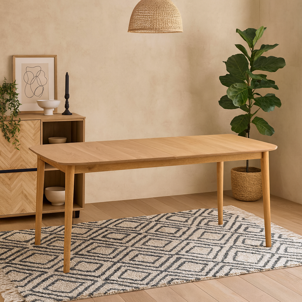 Novi Sad Natural Oak Wood Effect Rectangular Extending Dining Table