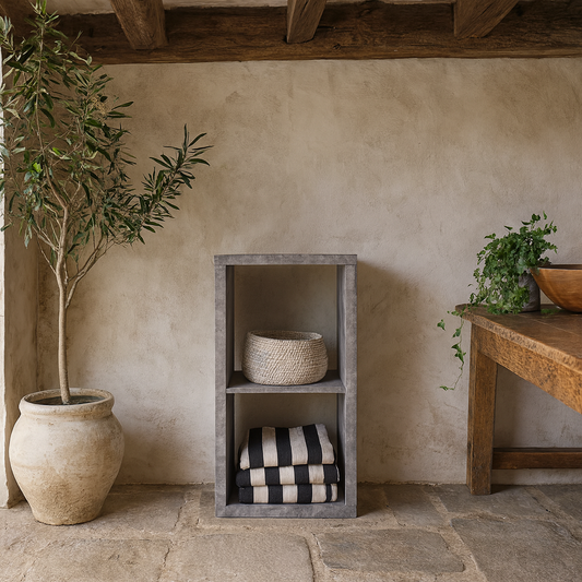 Shanghai Concrete Grey 2x1 Storage Unit 2 Shelves