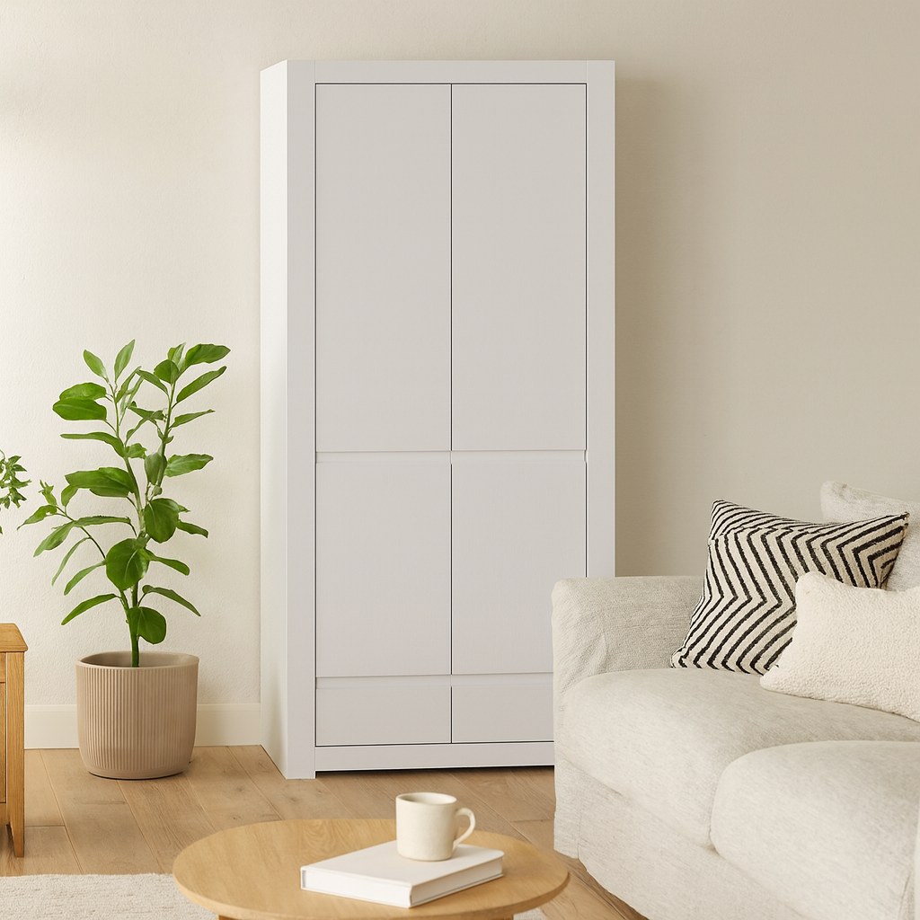 Vienna Alpine White Wardrobe 2 Door