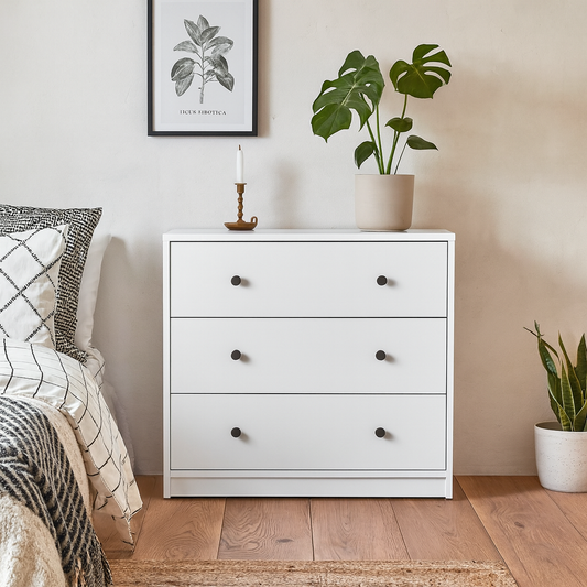 Tainan White Chest 3 Drawers