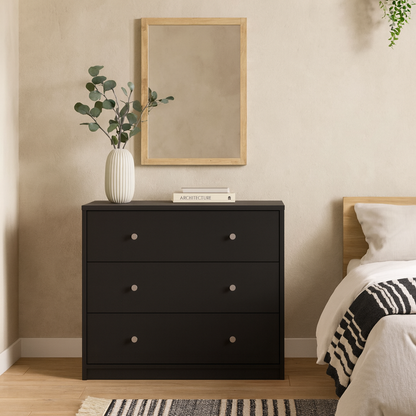 Tainan Black Chest 3 Drawers