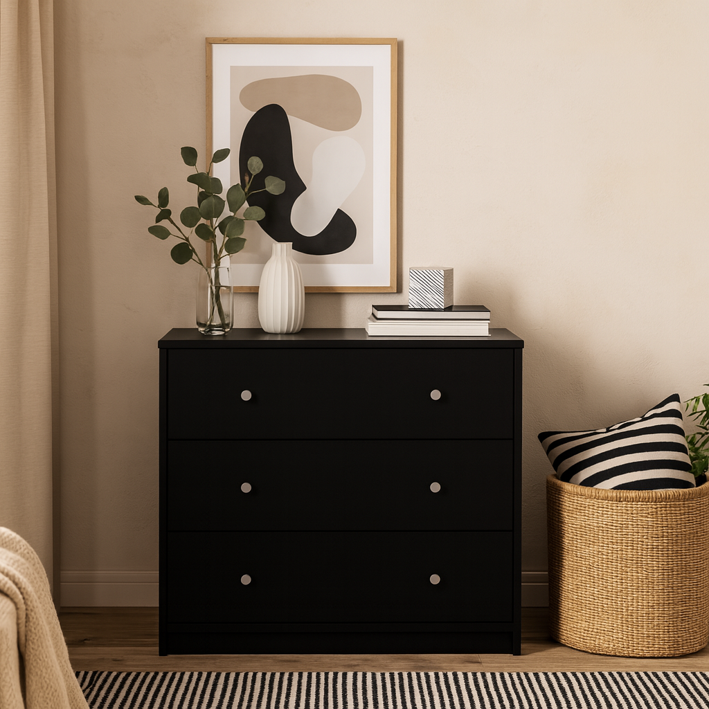 Tainan Black Chest 3 Drawers