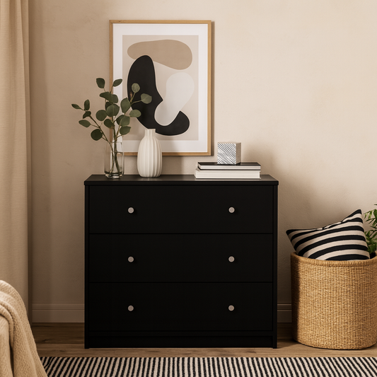 Tainan Black Chest 3 Drawers