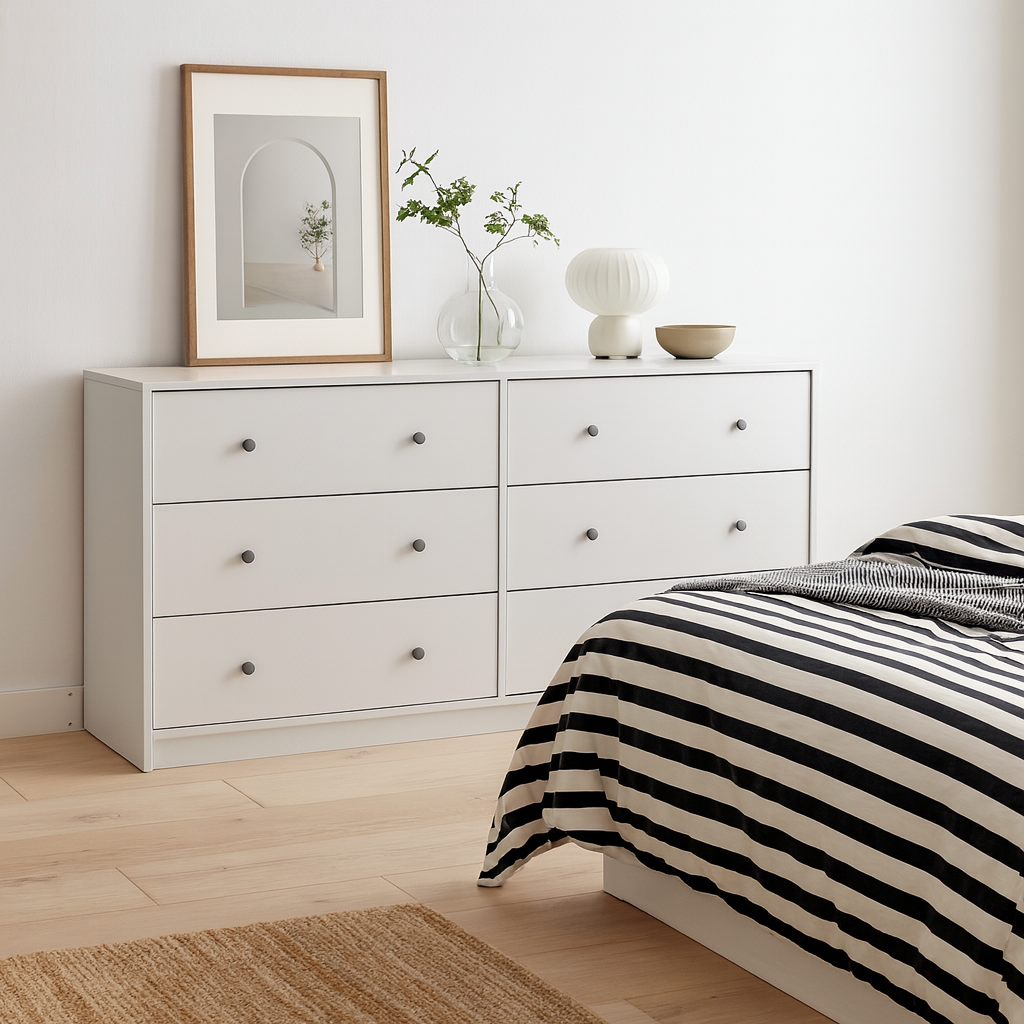 Kaohsiung White Chest 6 Drawers
